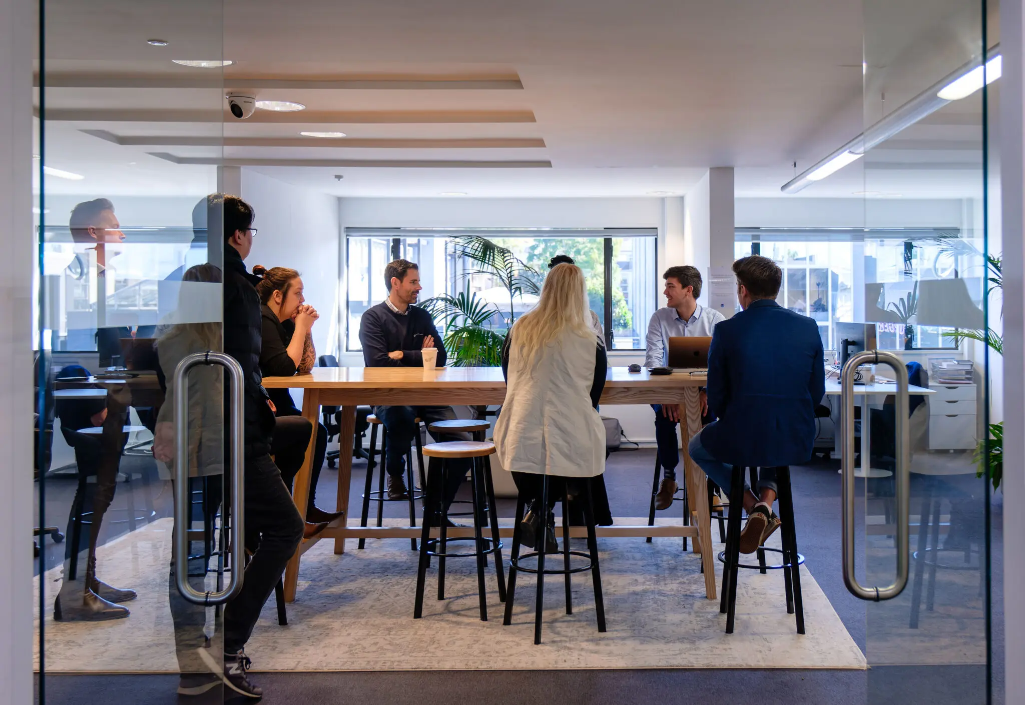 Team of property managers having a meeting at the office