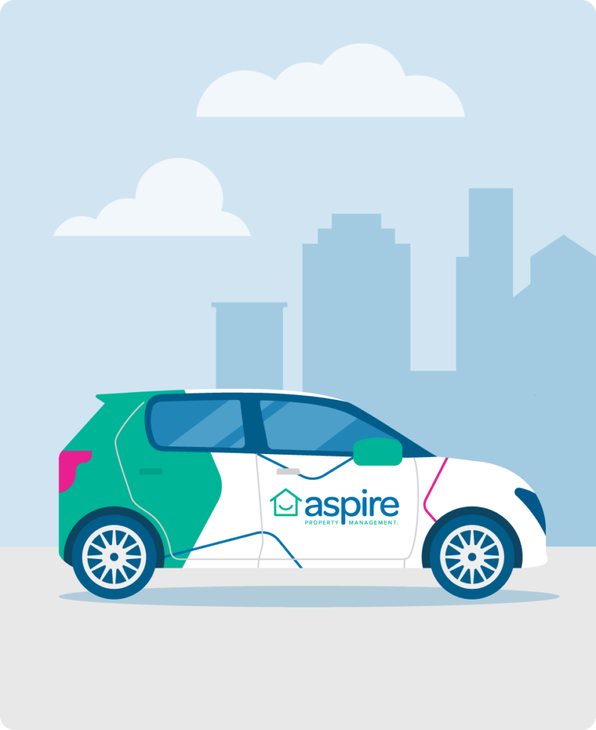 aspire property managers car illustration